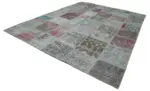 Patchwork Multi Pamuk Üzerine Yün El Dokuma Kilim-301x404 - Görsel 3