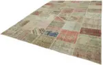 Patchwork Multi Pamuk Üzerine Yün El Dokuma Kilim-302x401 - Görsel 3