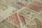 Patchwork Multi Pamuk Üzerine Yün El Dokuma Kilim-302x401 - Görsel 5