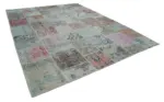 Patchwork Multi Pamuk Üzerine Yün El Dokuma Kilim-300x400 - Görsel 2