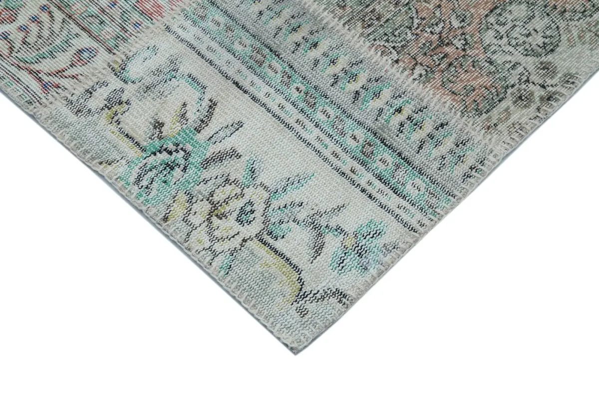 Patchwork Multi Pamuk Üzerine Yün El Dokuma Kilim-300x400 - Görsel 4
