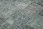 Patchwork Gri Pamuk Üzerine Yün El Dokuma Kilim-250x350 - Görsel 5