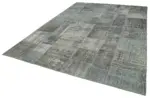 Patchwork Gri Pamuk Üzerine Yün El Dokuma Kilim-250x350 - Görsel 3