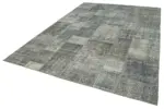 Patchwork Gri Pamuk Üzerine Yün El Dokuma Kilim-250x350 - Görsel 3