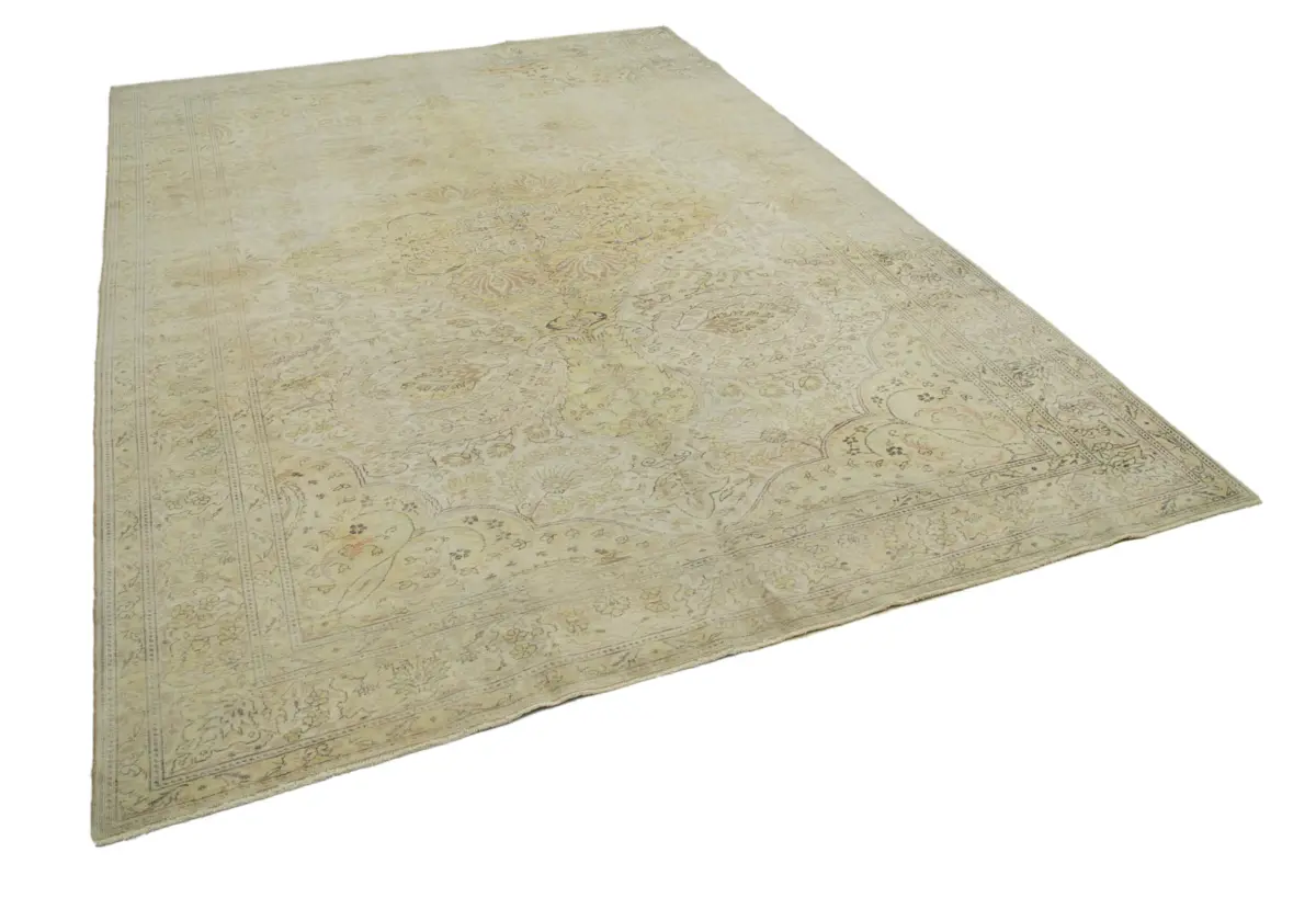 Kayseri Hereke Eskitme Bej Pamuk Üzerine Yün El Dokuma Halı-222x322 - Görsel 2