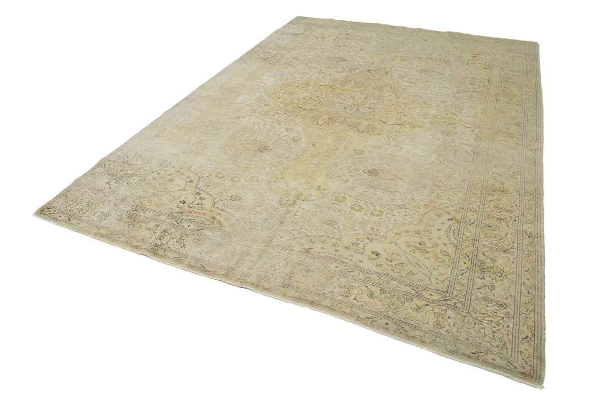 Kayseri Hereke Eskitme Bej Pamuk Üzerine Yün El Dokuma Halı-222x322 - Görsel 3