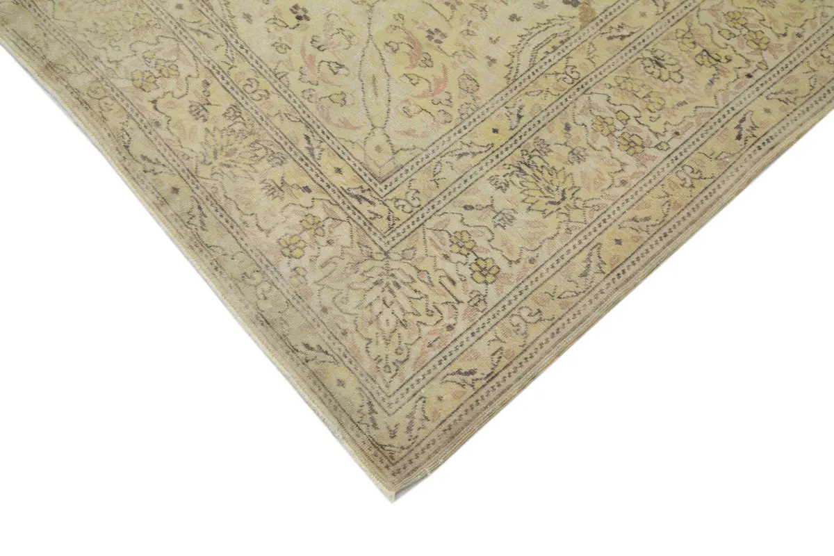 Kayseri Hereke Eskitme Bej Pamuk Üzerine Yün El Dokuma Halı-222x322 - Görsel 4