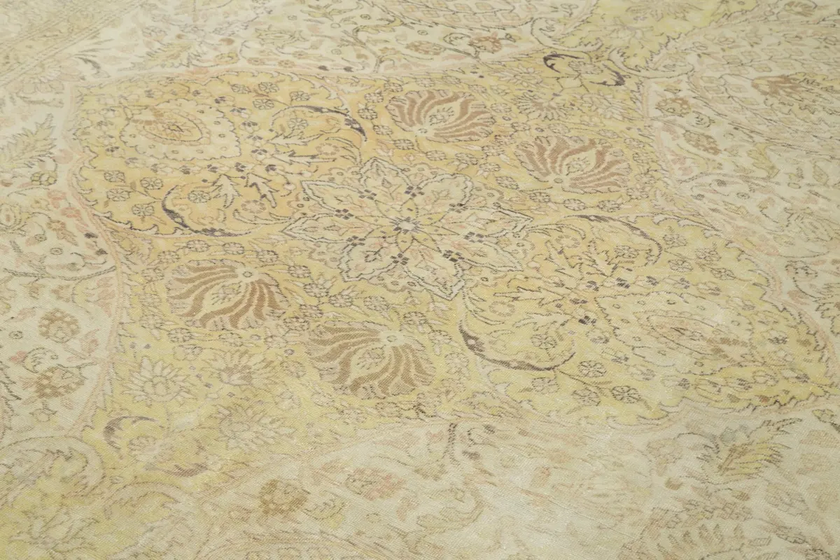 Kayseri Hereke Eskitme Bej Pamuk Üzerine Yün El Dokuma Halı-222x322 - Görsel 5