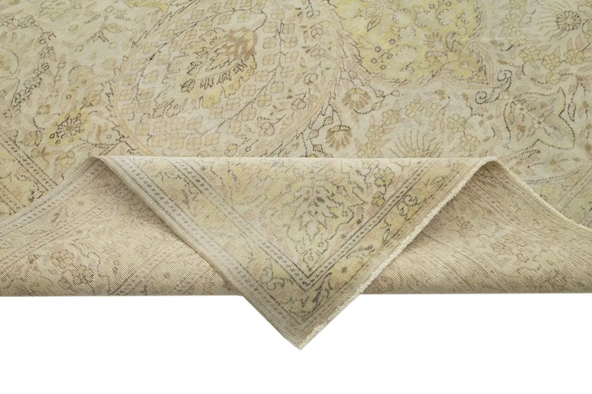 Kayseri Hereke Eskitme Bej Pamuk Üzerine Yün El Dokuma Halı-222x322 - Görsel 6