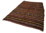 Kıl Çizgili Siyah Keçi Kılı İpliğinden El Dokuma Kilim-192x322 - Görsel 3