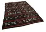 Kıl Çizgili Kahverengi Keçi Kılı İpliğinden El Dokuma Kilim-200x277 - Görsel 2