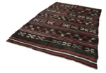 Kıl Çizgili Kahverengi Keçi Kılı İpliğinden El Dokuma Kilim-200x277 - Görsel 3