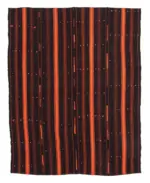 Kıl Çizgili Siyah Keçi Kılı İpliğinden El Dokuma Kilim-180x222