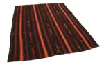 Kıl Çizgili Siyah Keçi Kılı İpliğinden El Dokuma Kilim-180x222 - Görsel 2