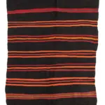 Kıl Çizgili Siyah Keçi Kılı İpliğinden El Dokuma Kilim-177x304