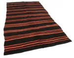 Kıl Çizgili Siyah Keçi Kılı İpliğinden El Dokuma Kilim-177x304 - Görsel 2