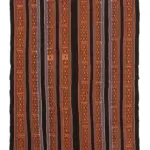 Kıl Çizgili Kahverengi Keçi Kılı İpliğinden El Dokuma Kilim-177x228