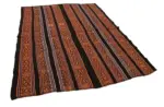 Kıl Çizgili Kahverengi Keçi Kılı İpliğinden El Dokuma Kilim-177x228 - Görsel 2