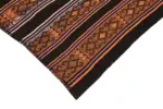 Kıl Çizgili Kahverengi Keçi Kılı İpliğinden El Dokuma Kilim-177x228 - Görsel 4