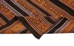 Kıl Çizgili Kahverengi Keçi Kılı İpliğinden El Dokuma Kilim-177x228 - Görsel 6