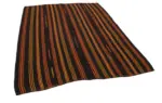 Kıl Çizgili Kahverengi Keçi Kılı İpliğinden El Dokuma Kilim-178x215 - Görsel 2