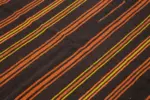 Kıl Çizgili Kahverengi Keçi Kılı İpliğinden El Dokuma Kilim-178x215 - Görsel 5