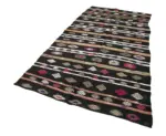 Kıl Çizgili Kahverengi Keçi Kılı İpliğinden El Dokuma Kilim-160x309 - Görsel 3