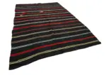 Kıl Çizgili Kahverengi Keçi Kılı İpliğinden El Dokuma Kilim-213x323 - Görsel 2