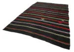 Kıl Çizgili Kahverengi Keçi Kılı İpliğinden El Dokuma Kilim-213x323 - Görsel 3