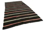 Kıl Çizgili Kahverengi Keçi Kılı İpliğinden El Dokuma Kilim-200x373 - Görsel 2
