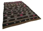 Kıl Çizgili Kahverengi Keçi Kılı İpliğinden El Dokuma Kilim-205x338 - Görsel 2