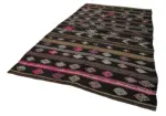 Kıl Çizgili Kahverengi Keçi Kılı İpliğinden El Dokuma Kilim-205x338 - Görsel 3