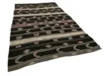 Kıl Çizgili Kahverengi Keçi Kılı İpliğinden El Dokuma Kilim-193x328 - Görsel 2