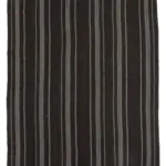 Kıl Çizgili Kahverengi Keçi Kılı İpliğinden El Dokuma Kilim-182x275