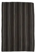 Kıl Çizgili Kahverengi Keçi Kılı İpliğinden El Dokuma Kilim-182x275