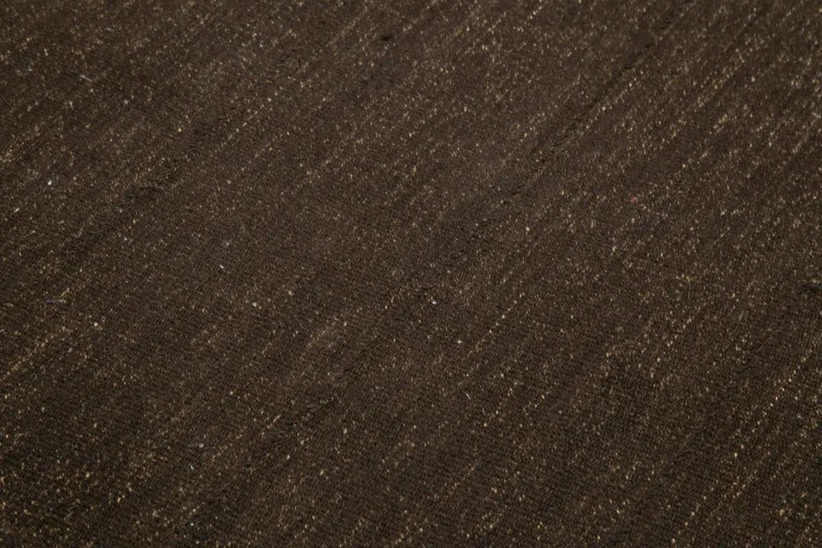 Kıl Çizgili Kahverengi Keçi Kılı İpliğinden El Dokuma Kilim-173x302 - Görsel 5