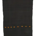 Kıl Çizgili Kahverengi Keçi Kılı İpliğinden El Dokuma Kilim-185x327