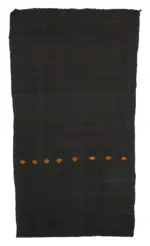 Kıl Çizgili Kahverengi Keçi Kılı İpliğinden El Dokuma Kilim-185x327