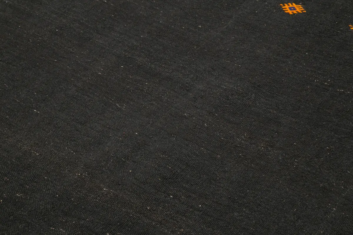 Kıl Çizgili Kahverengi Keçi Kılı İpliğinden El Dokuma Kilim-185x327 - Görsel 5