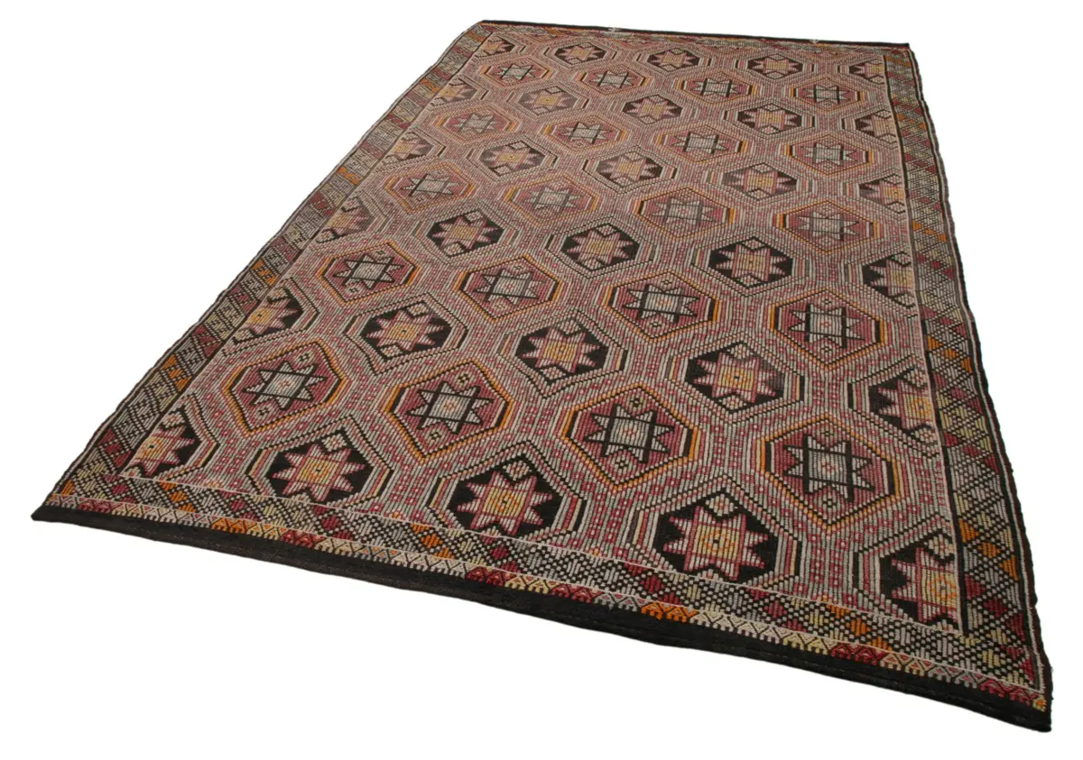 Cıcım Eskitme Kahverengi Renk Keçi Kılı El Dokuma Kilim-198x325 - Görsel 3