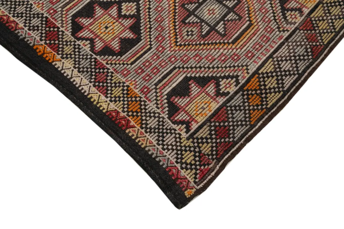 Cıcım Eskitme Kahverengi Renk Keçi Kılı El Dokuma Kilim-198x325 - Görsel 4