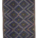 Cıcım Eskitme Kahverengi Renk Keçi Kılı El Dokuma Kilim-178x369