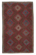 Cıcım Eskitme Multi Renk Keçi Kılı El Dokuma Kilim-190x315
