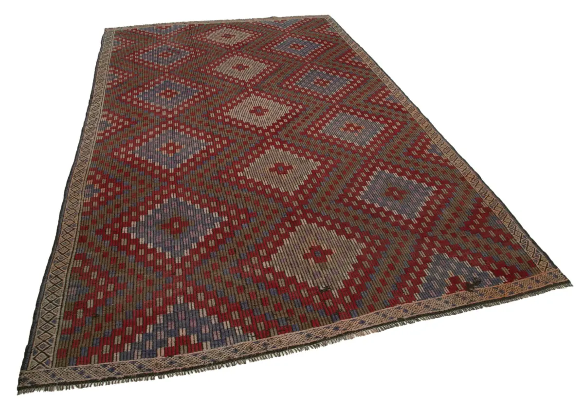 Cıcım Eskitme Multi Renk Keçi Kılı El Dokuma Kilim-190x315 - Görsel 2