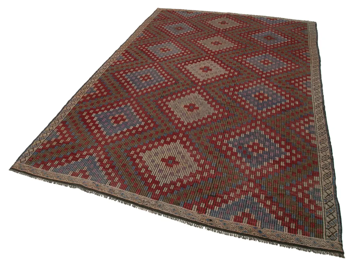 Cıcım Eskitme Multi Renk Keçi Kılı El Dokuma Kilim-190x315 - Görsel 3