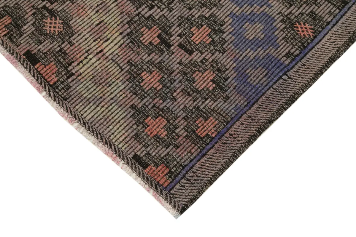 Cıcım Eskitme Kahverengi Renk Keçi Kılı El Dokuma Kilim-164x314 - Görsel 4