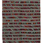 Cıcım Eskitme Multi Renk Keçi Kılı El Dokuma Kilim-194x292