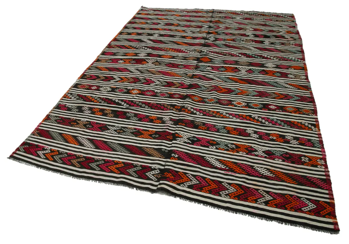 Cıcım Eskitme Multi Renk Keçi Kılı El Dokuma Kilim-194x292 - Görsel 3