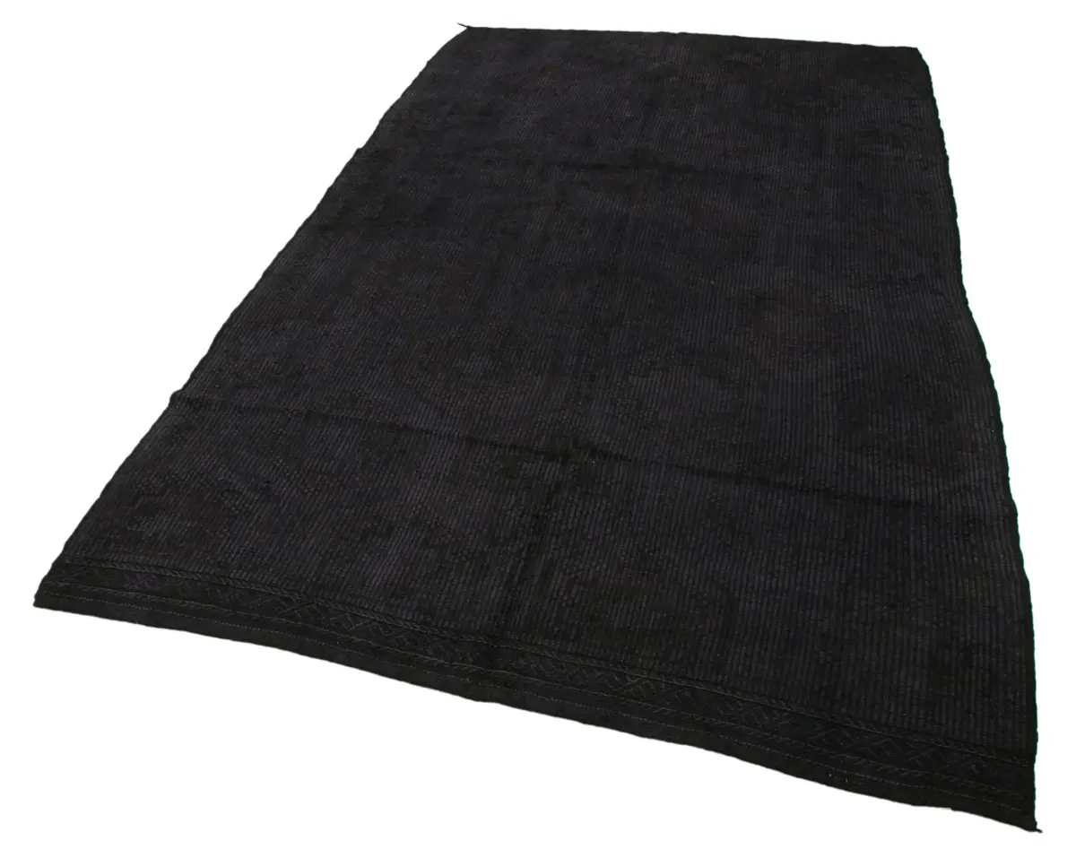 Cıcım Eskitme Siyah Renk Keçi Kılı El Dokuma Kilim-173x303 - Görsel 3