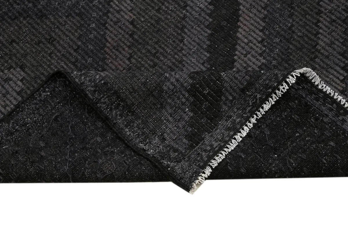 Cıcım Eskitme Siyah Renk Keçi Kılı El Dokuma Kilim-195x318 - Görsel 6